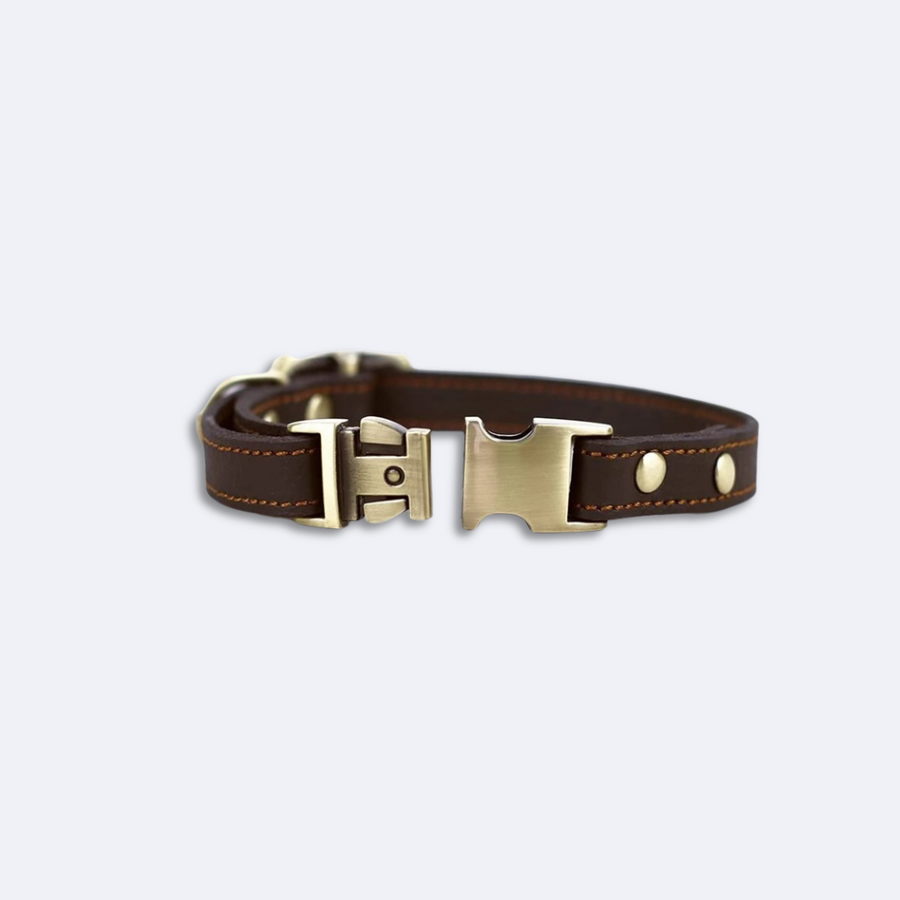 Metal Buckle Leather Dog Collar