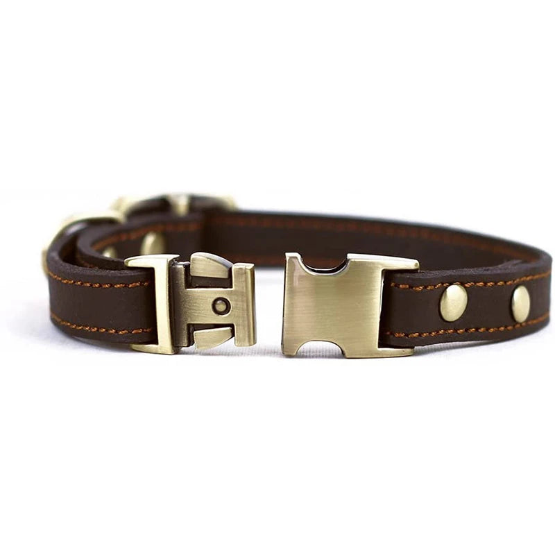 Metal Buckle Leather Dog Collar