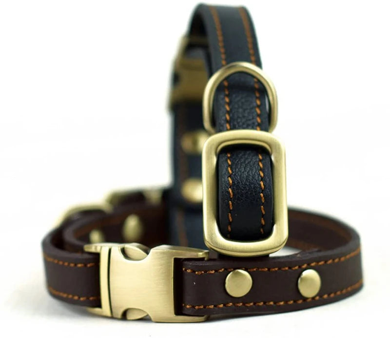 Metal Buckle Leather Dog Collar