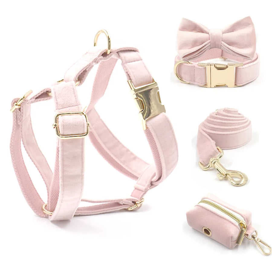 Pink Velvet Dog Harness