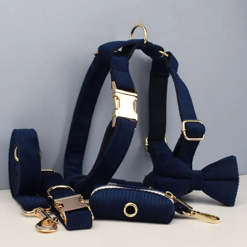 Corduroy Collar and Leash Set